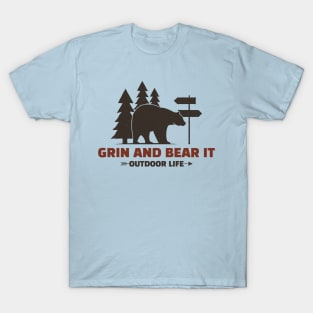 Grin and Bear It, Mountain T-Shirt, Outdoor T-Shirt, Bear T-Shirt, Wildlife T-Shirt, Winter Sports T-Shirt